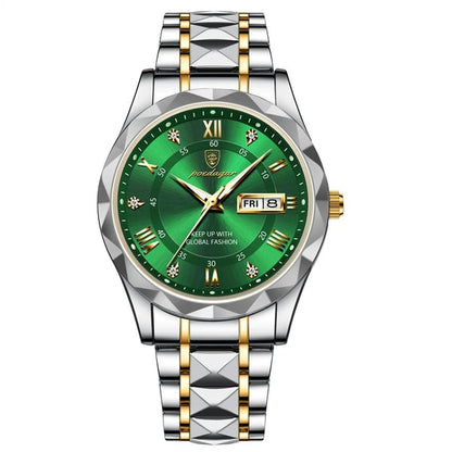 Luxe herenhorloge met roestvrijstalen band en luminieuze display