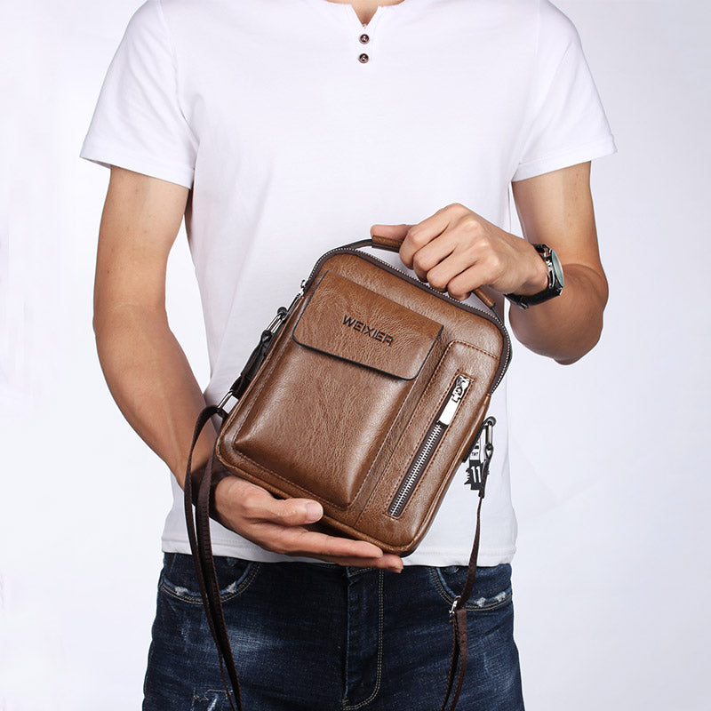 Luxe PU leren schoudertas voor heren crossbody schoudertas
