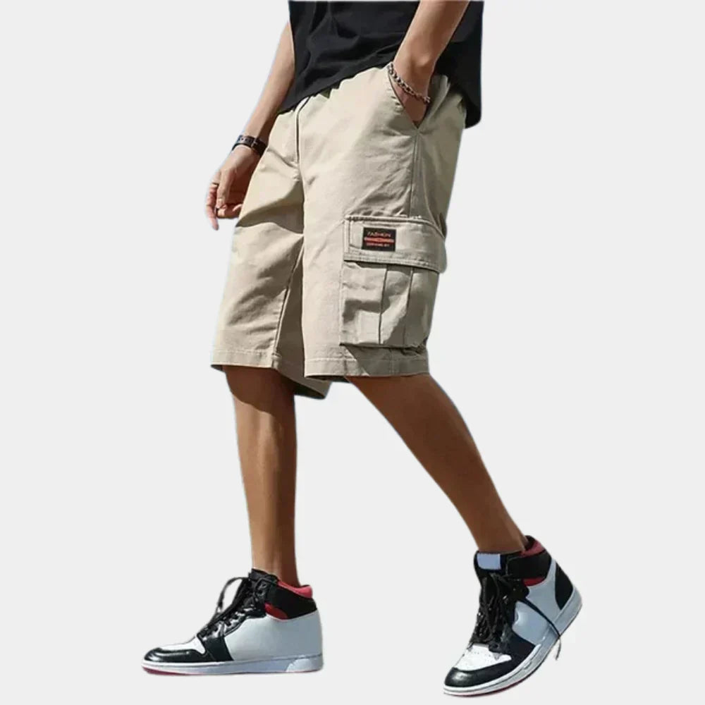 Heren Katoenen Cargo Shorts Losse Pasvorm met Meerdere Zakjes