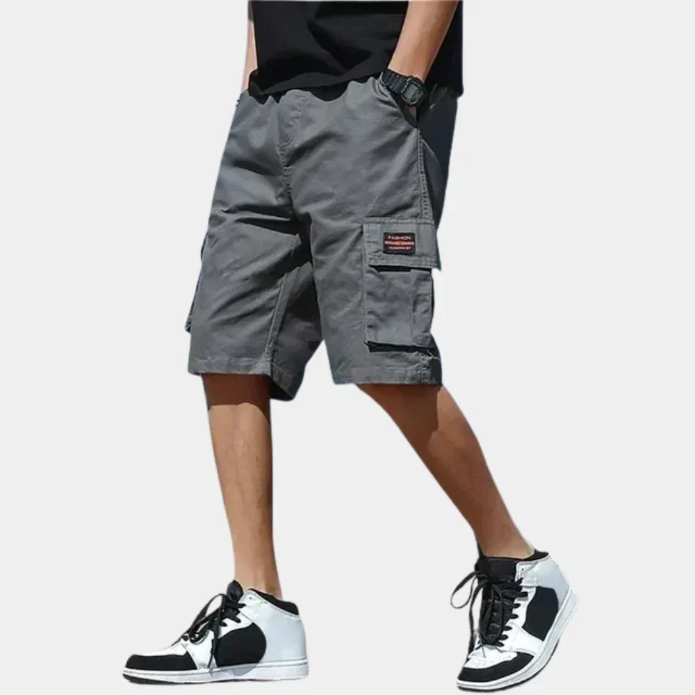Heren Katoenen Cargo Shorts Losse Pasvorm met Meerdere Zakjes