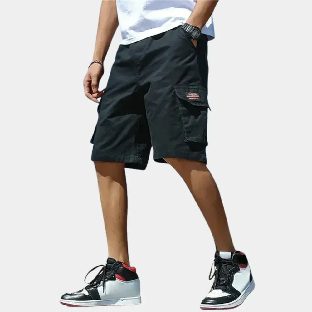 Heren Katoenen Cargo Shorts Losse Pasvorm met Meerdere Zakjes