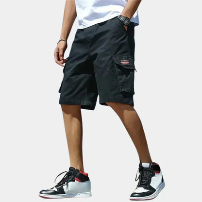 Heren Katoenen Cargo Shorts Losse Pasvorm met Meerdere Zakjes