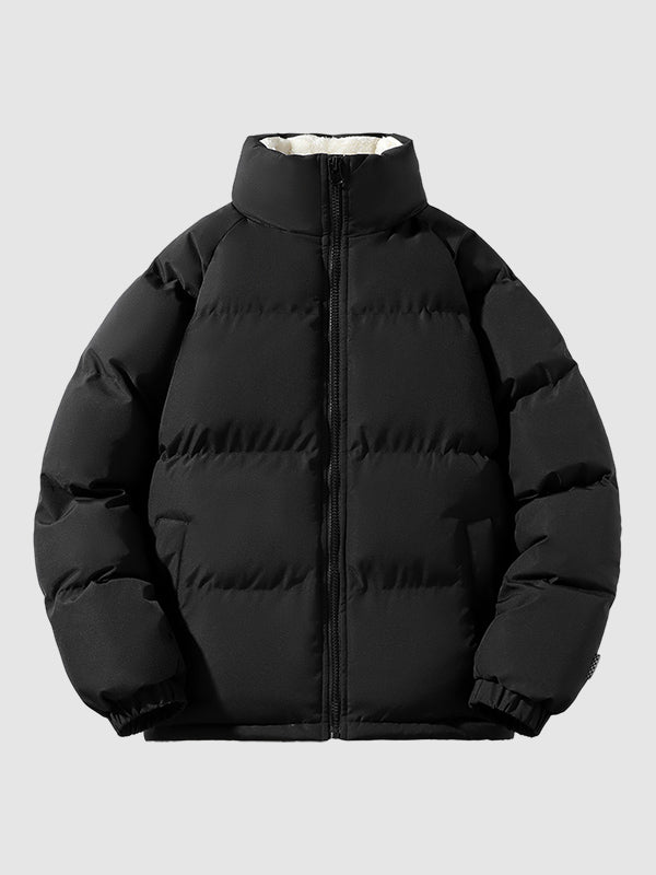 Heren Fleece Gevoerde Gewatteerde Jas Warme Lichtgewicht Winterbuitenkleding