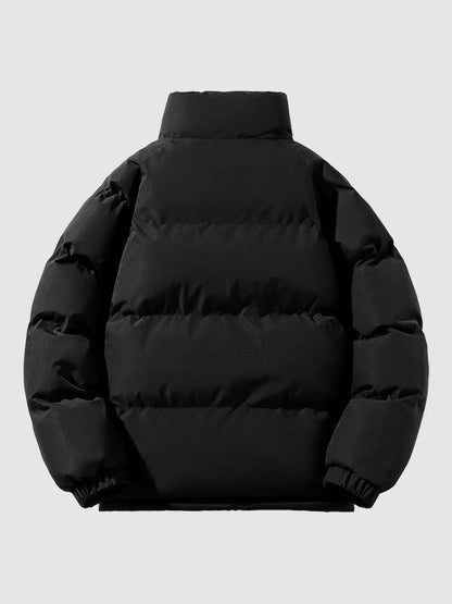 Heren Fleece Gevoerde Gewatteerde Jas Warme Lichtgewicht Winterbuitenkleding
