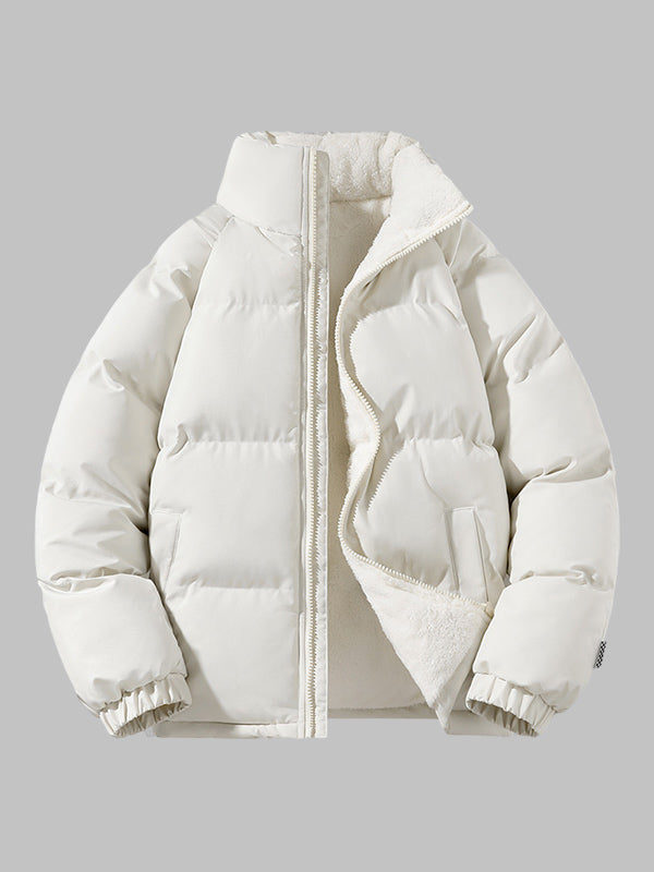 Heren Fleece Gevoerde Gewatteerde Jas Warme Lichtgewicht Winterbuitenkleding