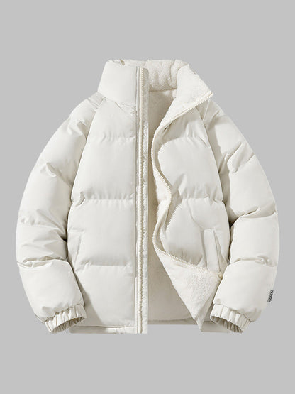 Heren Fleece Gevoerde Gewatteerde Jas Warme Lichtgewicht Winterbuitenkleding