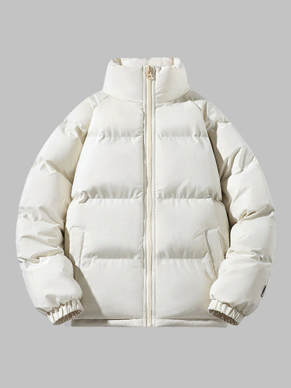 Heren Fleece Gevoerde Gewatteerde Jas Warme Lichtgewicht Winterbuitenkleding