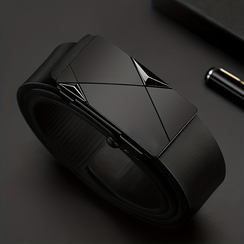 Heren riem van echt leer – automatische gesp verstelbare koeienhuidriem