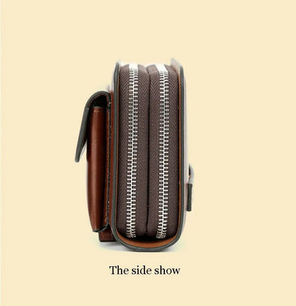 Heren Leren Clutch Portemonnee Ruime Organizer Tas
