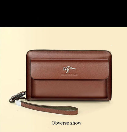 Heren Leren Clutch Portemonnee Ruime Organizer Tas