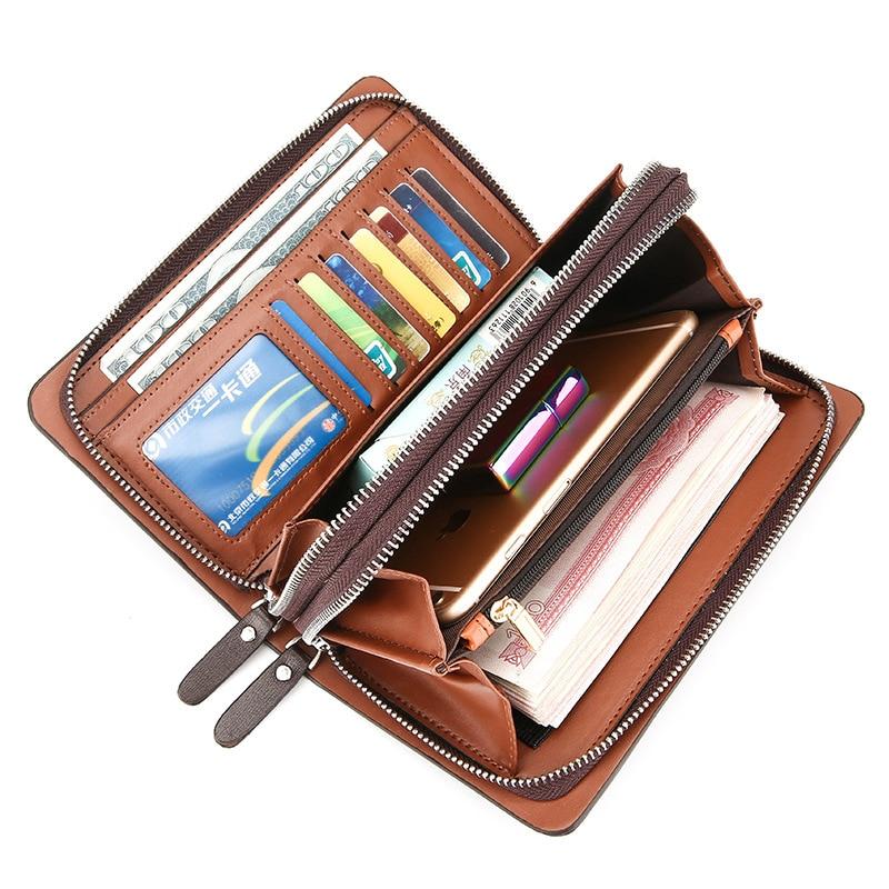 Heren Leren Clutch Portemonnee Ruime Organizer Tas