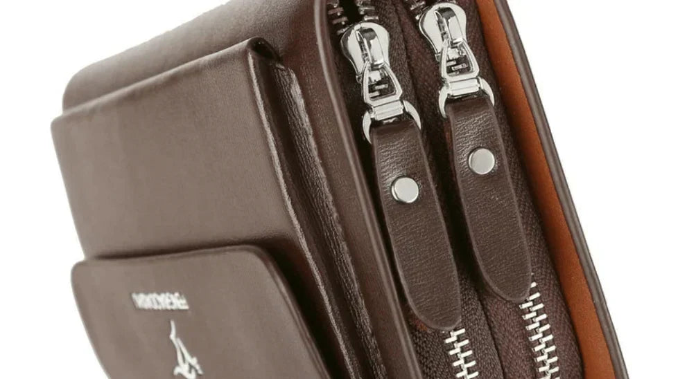 Heren Leren Clutch Portemonnee Ruime Organizer Tas