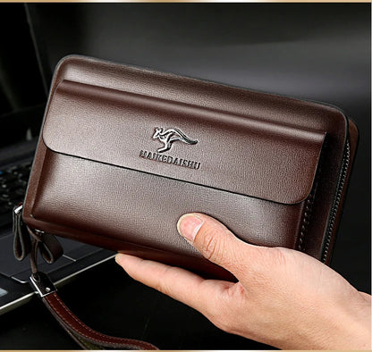 Heren Leren Clutch Portemonnee Ruime Organizer Tas