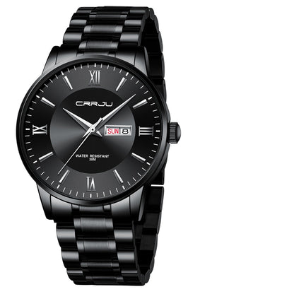Heren luxe waterdichte chronograaf horloge met roestvrijstalen band