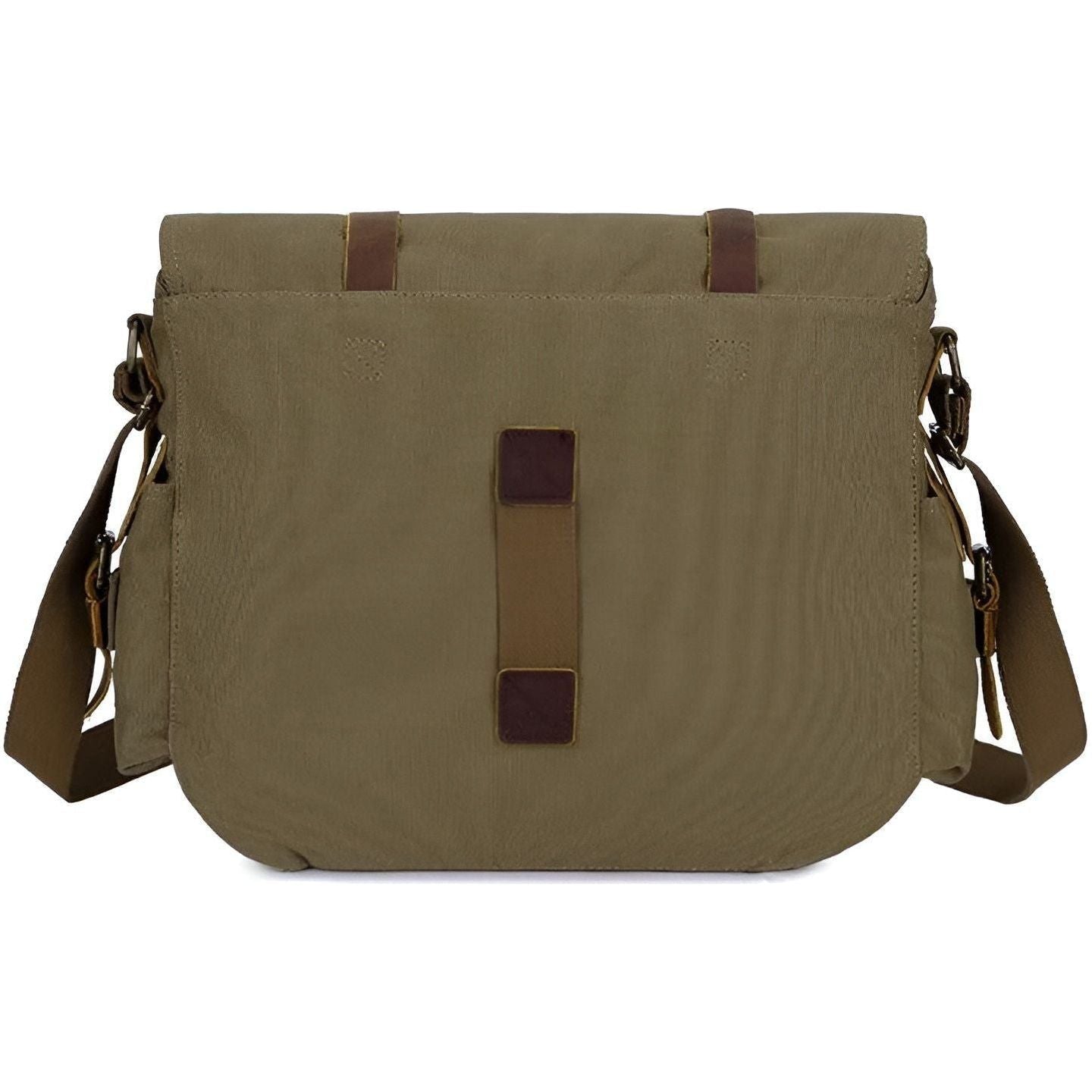 Michael vintage canvas messenger tas voor mannen met leren accenten
