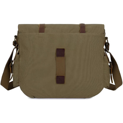 Michael vintage canvas messenger tas voor mannen met leren accenten