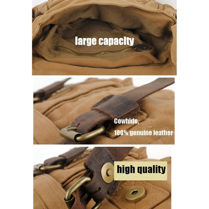 Michael vintage canvas messenger tas voor mannen met leren accenten