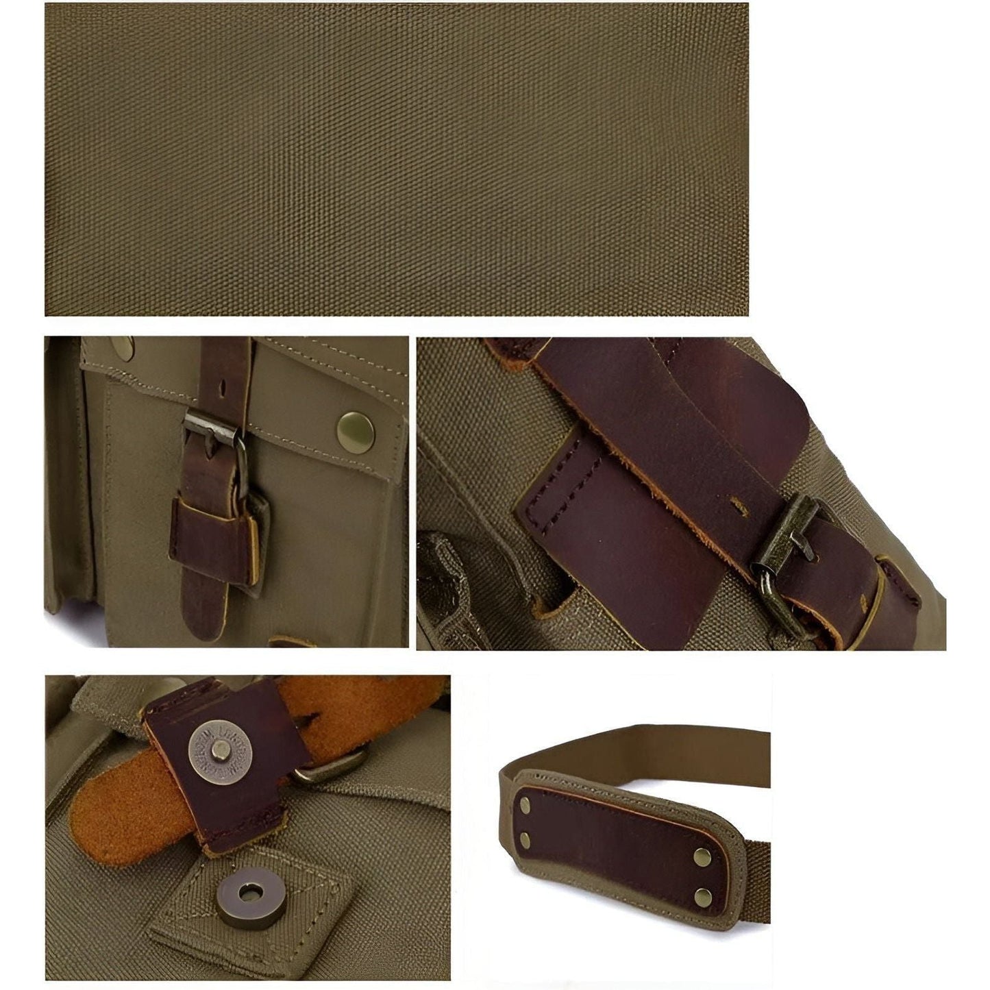 Michael vintage canvas messenger tas voor mannen met leren accenten