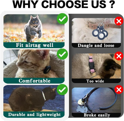 Milo Kattenhalsband met Veiligheidsontgrendeling Reflecterende AirTag Compatibele Halsband