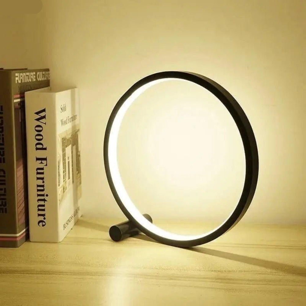 Minimalistische LED ring bureaulamp met touch dimmer en warm licht