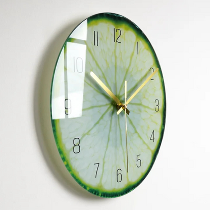 Moderne grote glazen wandklok met minimalistisch design voor elegante keuken- en woonkamerdecoratie