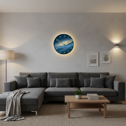 Moderne grote glazen wandklok met minimalistisch design voor elegante keuken- en woonkamerdecoratie