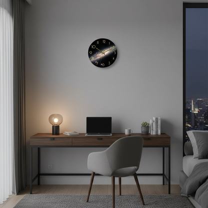 Moderne grote glazen wandklok met minimalistisch design voor elegante keuken- en woonkamerdecoratie