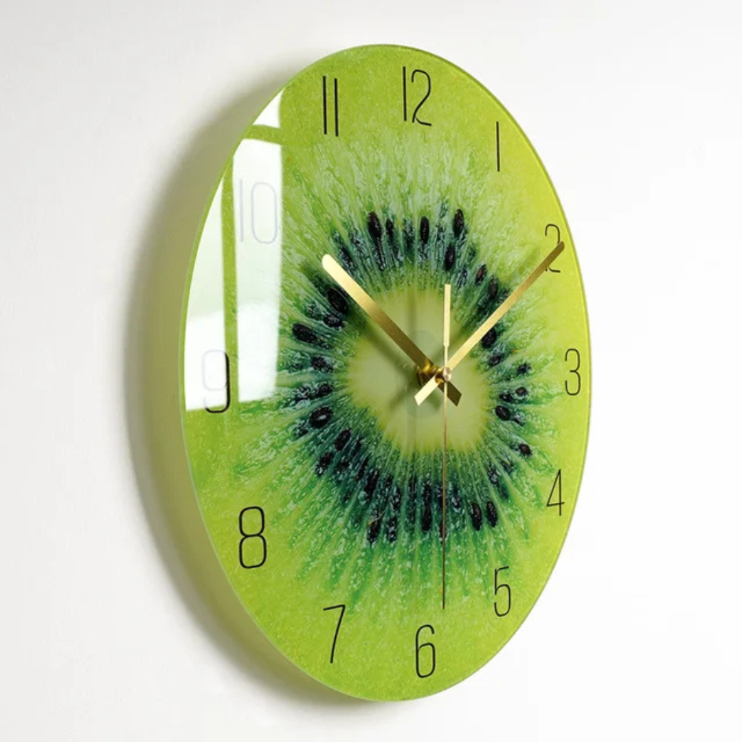 Moderne grote glazen wandklok met minimalistisch design voor elegante keuken- en woonkamerdecoratie
