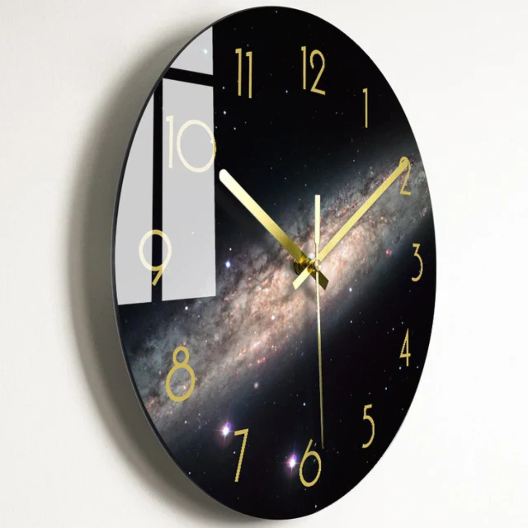 Moderne grote glazen wandklok met minimalistisch design voor elegante keuken- en woonkamerdecoratie