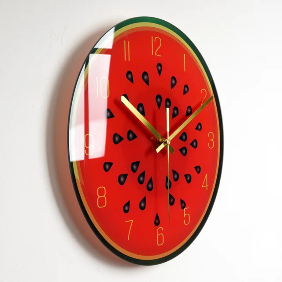 Moderne grote glazen wandklok met minimalistisch design voor elegante keuken- en woonkamerdecoratie