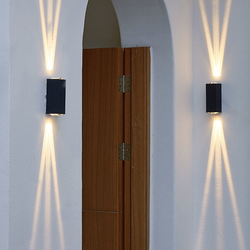 Moderne waterdichte LED buitenwandlamp rechthoekige aluminium armatuur