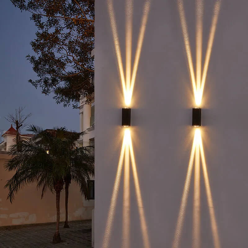 Moderne waterdichte LED buitenwandlamp rechthoekige aluminium armatuur