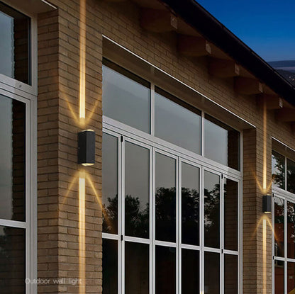 Moderne waterdichte LED buitenwandlamp rechthoekige aluminium armatuur