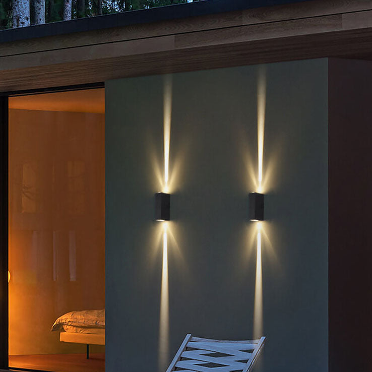 Moderne waterdichte LED buitenwandlamp rechthoekige aluminium armatuur