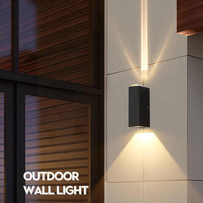 Moderne waterdichte LED buitenwandlamp rechthoekige aluminium armatuur