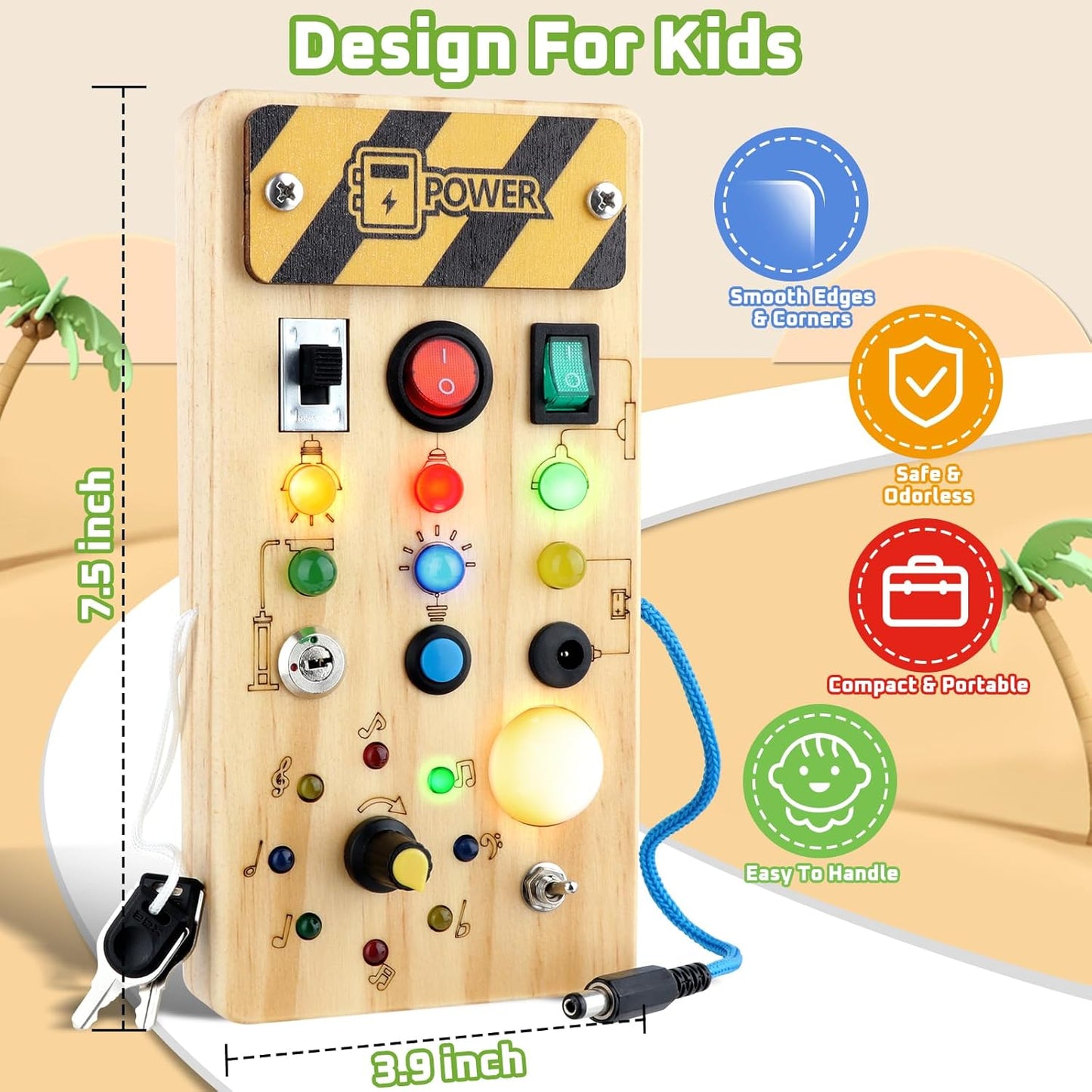 Montessori LED drukbord sensorisch activiteitenspeelgoed voor peuters