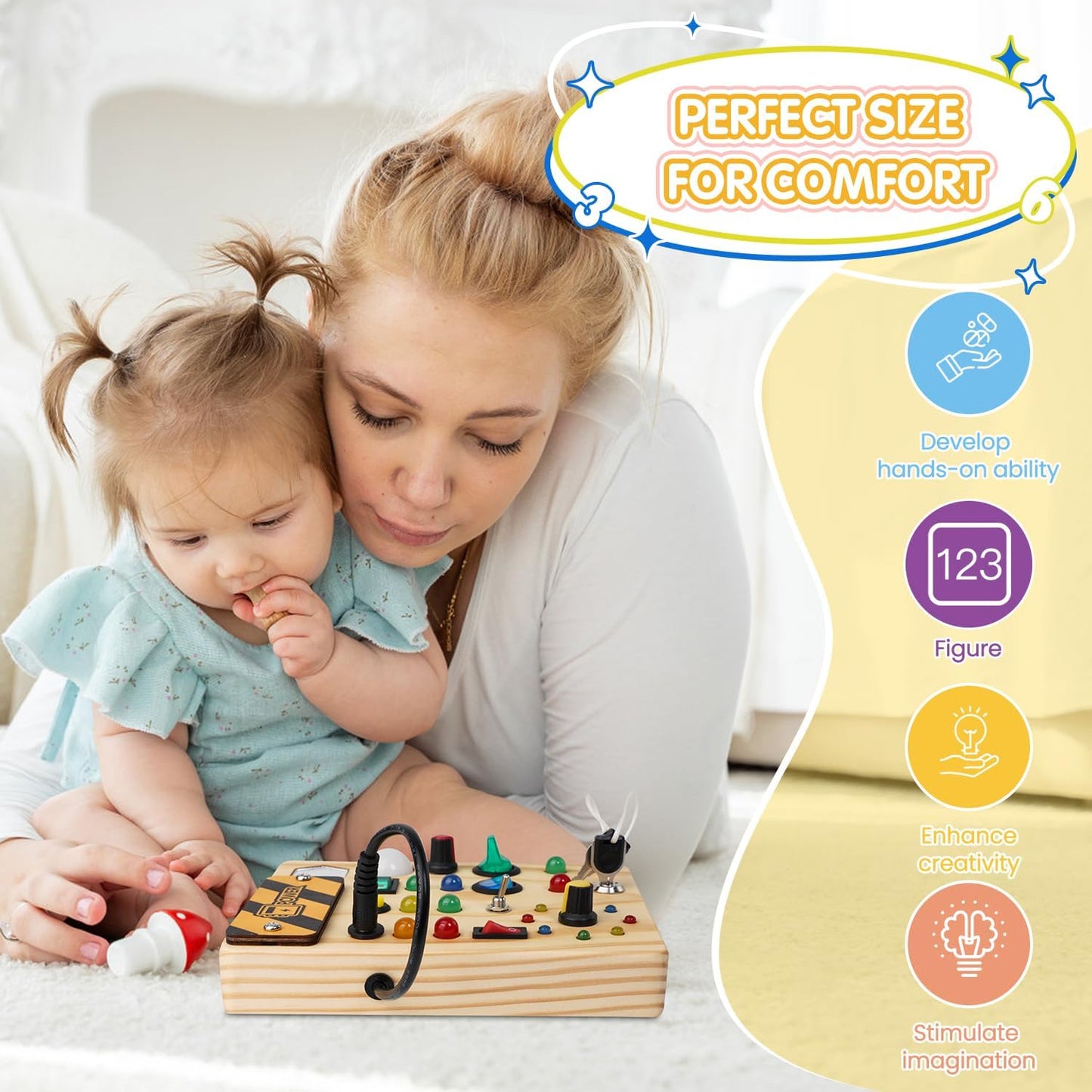 Montessori peuter drukbord leerzaam speelgoed met verlichting voor 1 tot 6 jaar