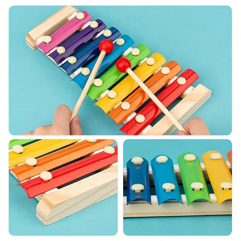 Montessori houten baby-speelset 5-in-1 leer- en sensorisch speelset