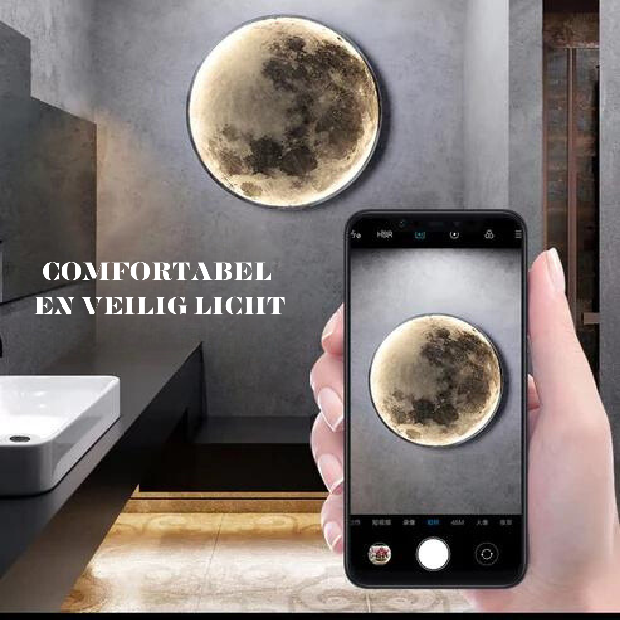 Maan wandlamp met verstelbare LED-gloed voor sfeerverlichting in huis
