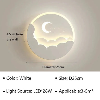 Maan en sterren LED-wandlamp gezellige nachtlamp