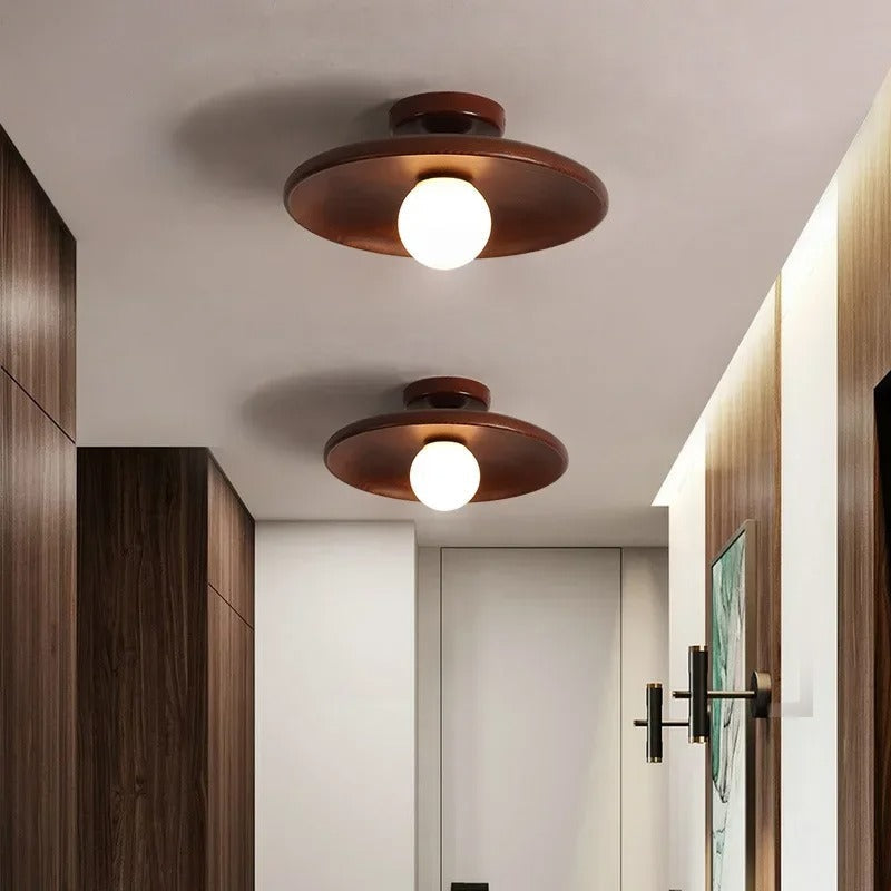 Natuurlijke houten plafondlamp minimalistische hanglamp