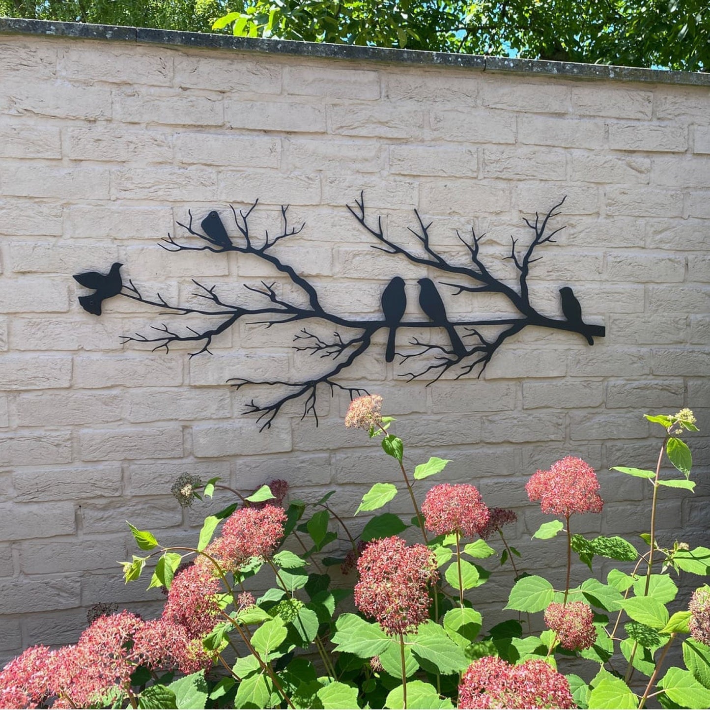 NatureCraft Moderne Metalen Wanddecoratie Vogelontwerp Zwart Geometrisch Woondecor