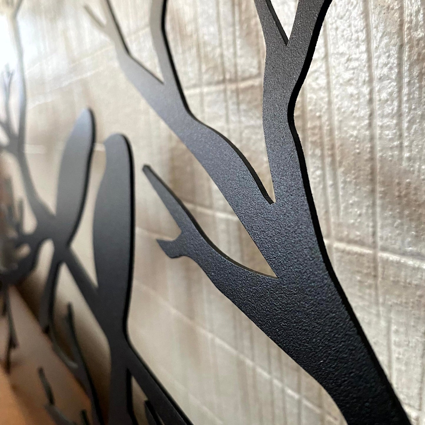 NatureCraft Moderne Metalen Wanddecoratie Vogelontwerp Zwart Geometrisch Woondecor