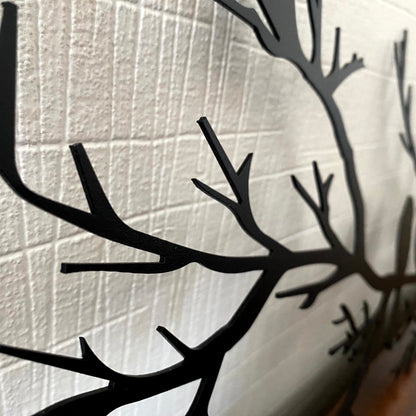 NatureCraft Moderne Metalen Wanddecoratie Vogelontwerp Zwart Geometrisch Woondecor
