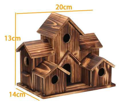 NatureNest handgemaakt houten vogelhuisje voor tuinwildlife en buitendecoratie