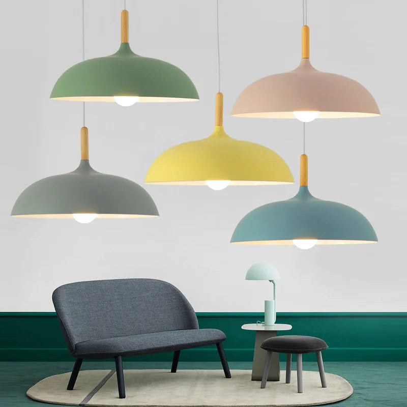 NordicOak Scandinavische eiken plafondlamp moderne LED hanglamp