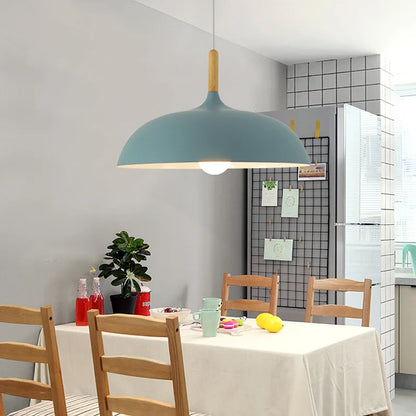 NordicOak Scandinavische eiken plafondlamp moderne LED hanglamp