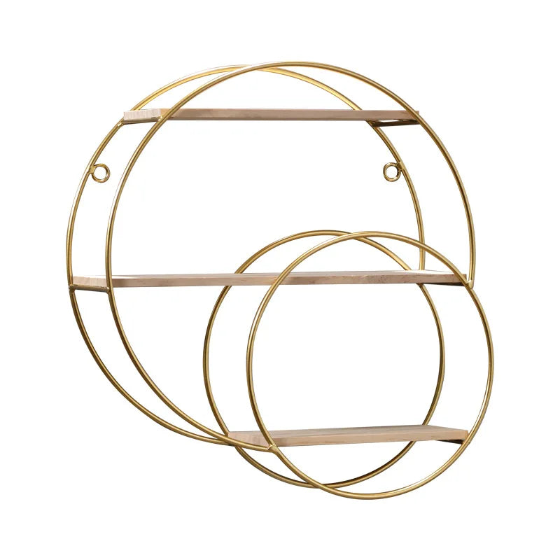 NordicWave Dubbele Cirkel Wandplank Scandinavische Zwevende Plank voor Decoratie en Opberging