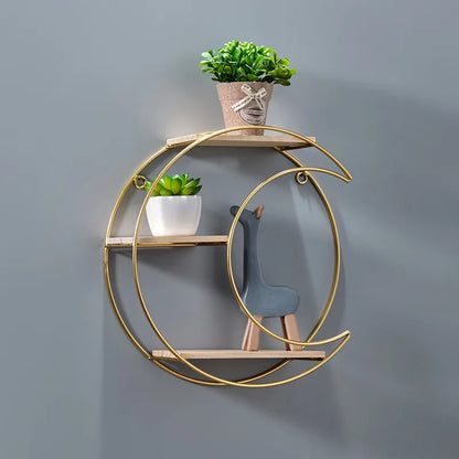NordicWave Dubbele Cirkel Wandplank Scandinavische Zwevende Plank voor Decoratie en Opberging