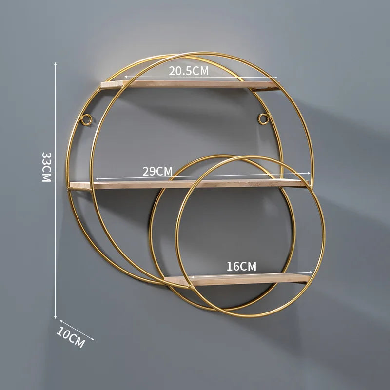 NordicWave Dubbele Cirkel Wandplank Scandinavische Zwevende Plank voor Decoratie en Opberging